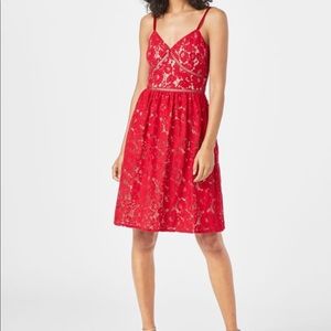 Justfab spaghetti strap lace dress red size m